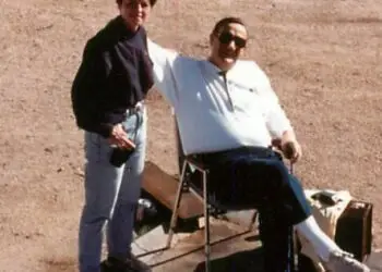 George Lavin and colleague Chilton Varner at the Proving Grounds during trial preparation