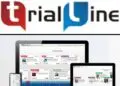 TrialLine legal timeline software – visual case chronology display on laptop and tablet with TrialLine logo