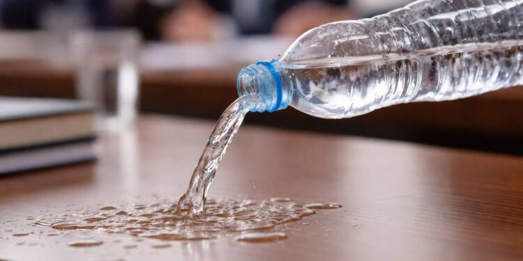 Edward A. Gray reputation lesson demonstrated by water pouring from a bottle onto a table during a legal teaching moment